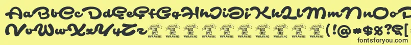 Шрифт SafirscriptPersonalUse – чёрные шрифты на жёлтом фоне