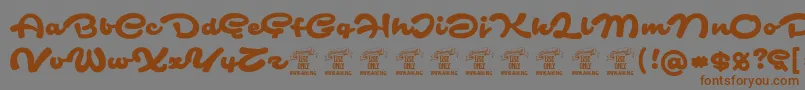 Шрифт SafirscriptPersonalUse – коричневые шрифты на сером фоне