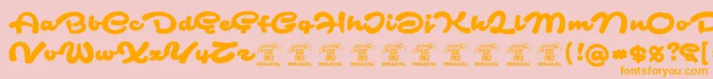SafirscriptPersonalUse Font – Orange Fonts on Pink Background