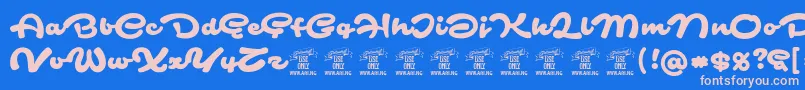 SafirscriptPersonalUse Font – Pink Fonts on Blue Background