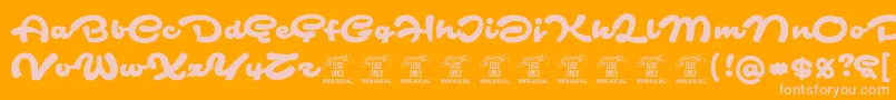 SafirscriptPersonalUse Font – Pink Fonts on Orange Background