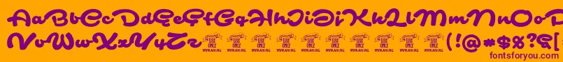 Police SafirscriptPersonalUse – polices violettes sur fond orange