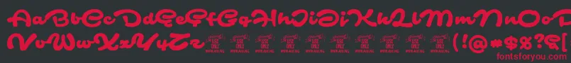 SafirscriptPersonalUse Font – Red Fonts on Black Background