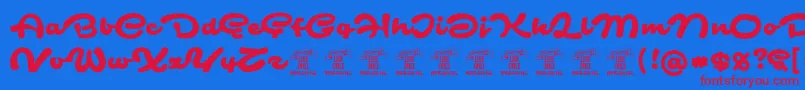 SafirscriptPersonalUse-Schriftart – Rote Schriften auf blauem Hintergrund
