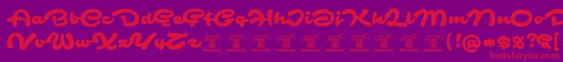 Police SafirscriptPersonalUse – polices rouges sur fond violet