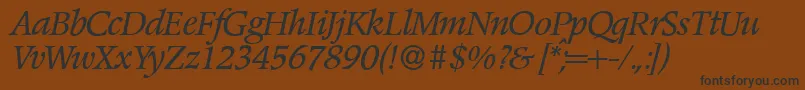 PoempopularItalic Font – Black Fonts on Brown Background