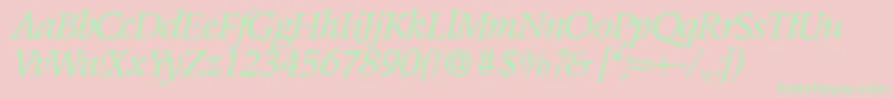 PoempopularItalic Font – Green Fonts on Pink Background