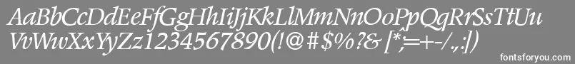 PoempopularItalic Font – White Fonts on Gray Background