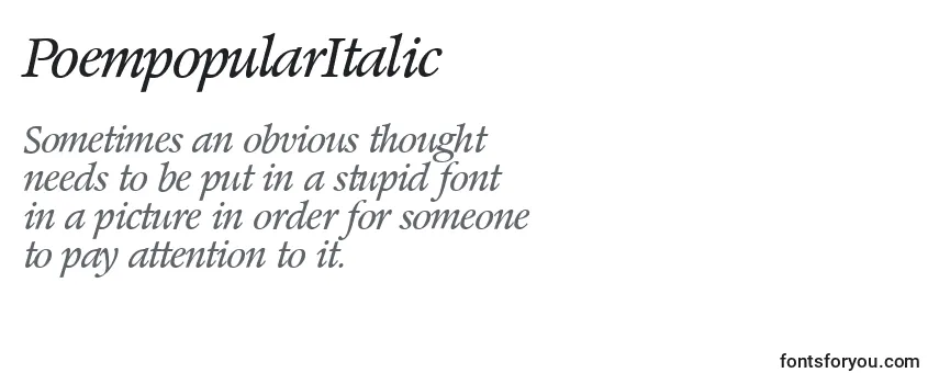 フォントPoempopularItalic