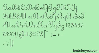 RondoTwinThin font – Black Fonts On Green Background