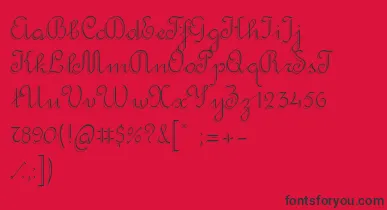 RondoTwinThin font – Black Fonts On Red Background