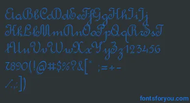 RondoTwinThin font – Blue Fonts On Black Background