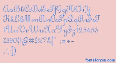 RondoTwinThin font – Blue Fonts On Pink Background