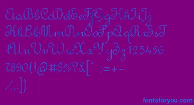 RondoTwinThin font – Blue Fonts On Purple Background