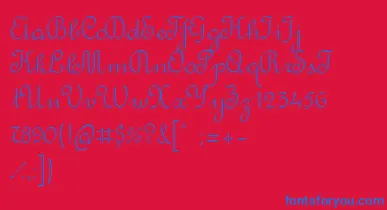 RondoTwinThin font – Blue Fonts On Red Background