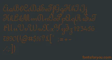 RondoTwinThin font – Brown Fonts On Black Background