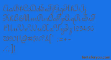 RondoTwinThin font – Brown Fonts On Blue Background