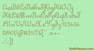 RondoTwinThin font – Brown Fonts On Green Background
