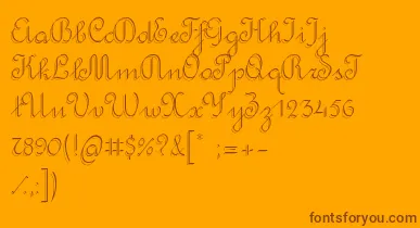 RondoTwinThin font – Brown Fonts On Orange Background
