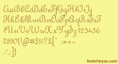 RondoTwinThin font – Brown Fonts On Yellow Background