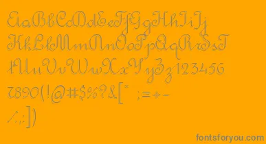 RondoTwinThin font – Gray Fonts On Orange Background