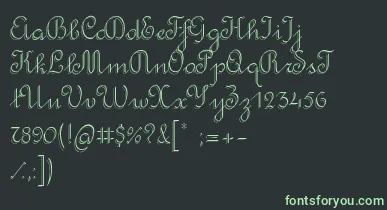 RondoTwinThin font – Green Fonts On Black Background