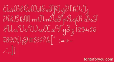RondoTwinThin font – Green Fonts On Red Background