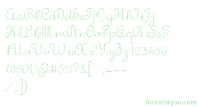 RondoTwinThin font – Green Fonts On White Background