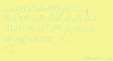 RondoTwinThin font – Green Fonts On Yellow Background
