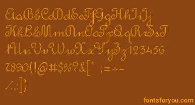RondoTwinThin font – Orange Fonts On Brown Background