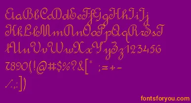 RondoTwinThin font – Orange Fonts On Purple Background