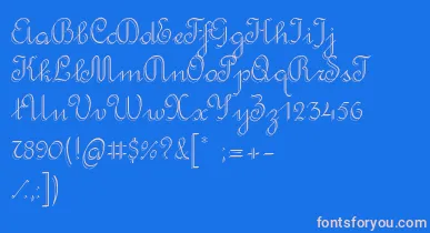 RondoTwinThin font – Pink Fonts On Blue Background