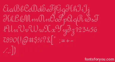 RondoTwinThin font – Pink Fonts On Red Background