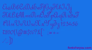 RondoTwinThin font – Purple Fonts On Blue Background