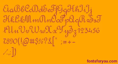 RondoTwinThin font – Purple Fonts On Orange Background
