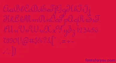 RondoTwinThin font – Purple Fonts On Red Background