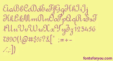 RondoTwinThin font – Purple Fonts On Yellow Background