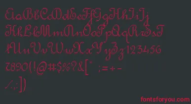 RondoTwinThin font – Red Fonts On Black Background