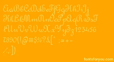 RondoTwinThin font – Yellow Fonts On an Orange Background