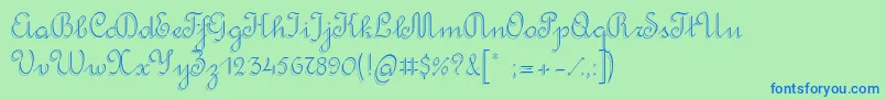 RondoTwinThin Font – Blue Fonts on Green Background
