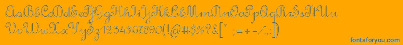 RondoTwinThin-Schriftart – Blaue Schriften auf orangefarbenem Hintergrund