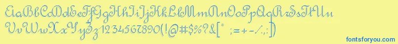 RondoTwinThin Font – Blue Fonts on Yellow Background