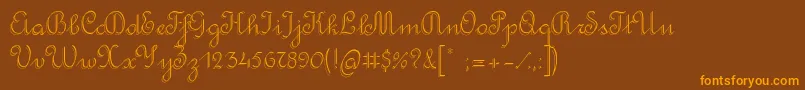 RondoTwinThin Font – Orange Fonts on Brown Background