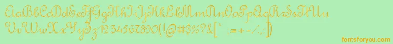 RondoTwinThin Font – Orange Fonts on Green Background