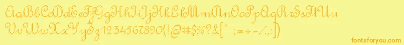 RondoTwinThin Font – Orange Fonts on Yellow Background