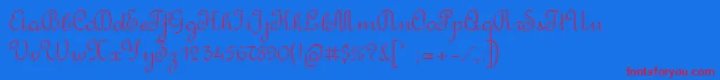 RondoTwinThin Font – Red Fonts on Blue Background