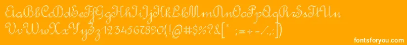 RondoTwinThin-Schriftart – Weiße Schriften auf orangefarbenem Hintergrund