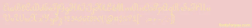 RondoTwinThin Font – Yellow Fonts on Pink Background