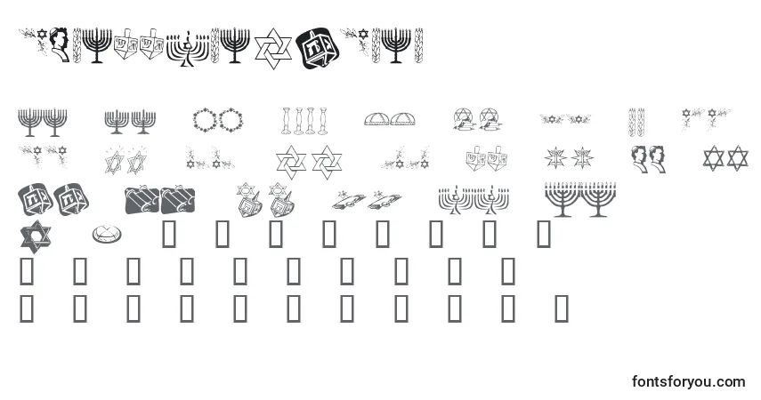 Czcionka KrHappyHanukhah – alfabet, cyfry, specjalne znaki