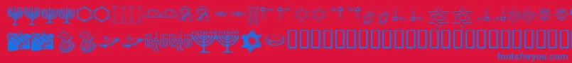 KrHappyHanukhah Font – Blue Fonts on Red Background